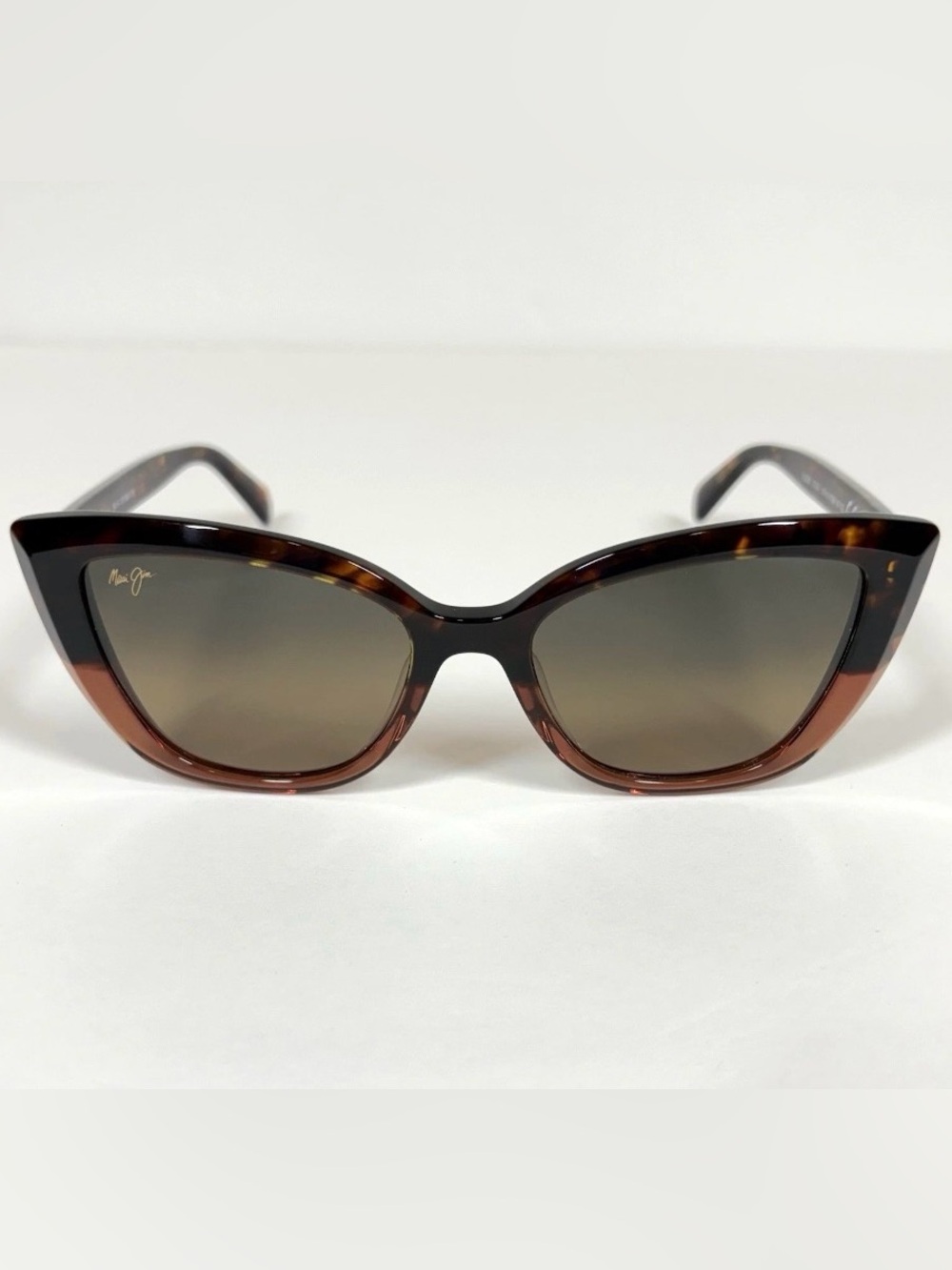Maui Jim Blossom MJ892-10 Polarized Cat Eye Sunglasses Havana Peach Bronze Case - Picture 2 of 13